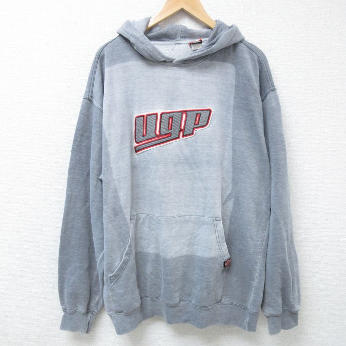 XL★古着 長袖 スウェット パーカー メンズ 90年代 90s UGP 大きいサイズ USA製 グレー 霜降り 24nov02 中古 スエット トレーナー トップス