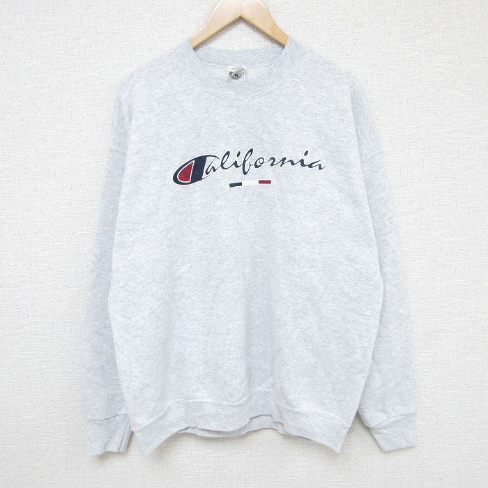 【50%OFF】L★古着 フルーツオブザルーム 長袖 スウェット メンズ 00年代 00s カリフォルニア クルーネック 薄グレー 霜降り 24nov09 中古 スエット トレーナー トップス