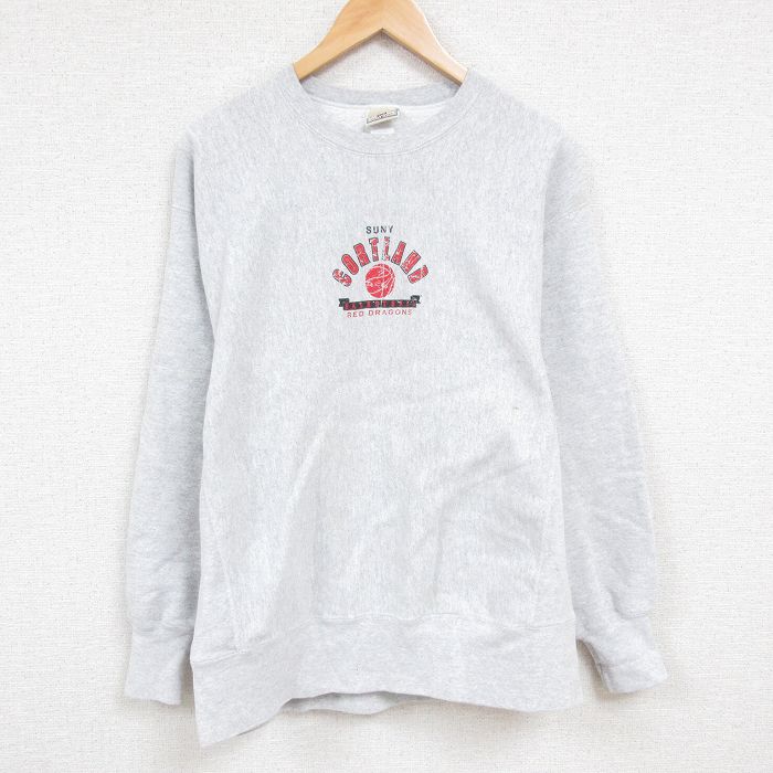 XL★古着 リー Lee 長袖 スウェット メンズ 00年代 00s バスケットボール クルーネック 薄グレー 霜降り 24nov11 中古 スエット トレーナー トップス