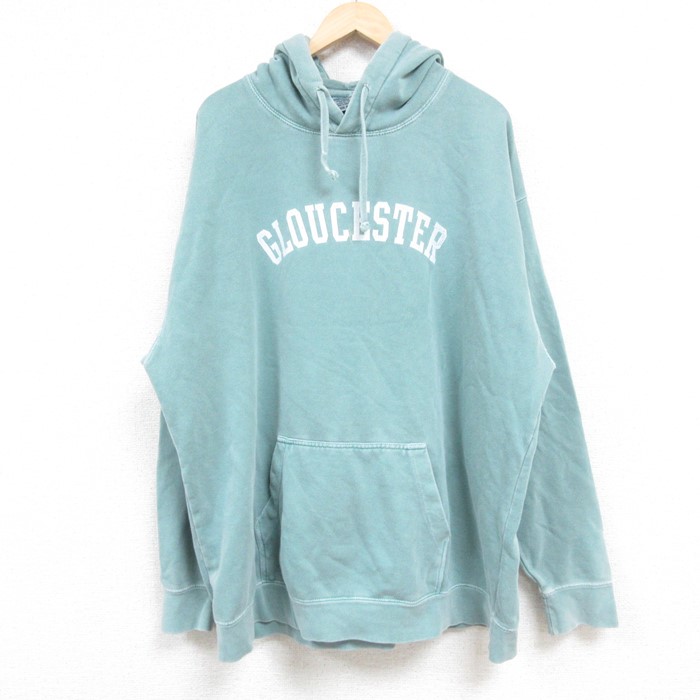 XL★古着 長袖 スウェット パーカー メンズ GLOUCESTER 大きいサイズ 薄緑 グリーン 24nov11 中古 スエット トレーナー トップス