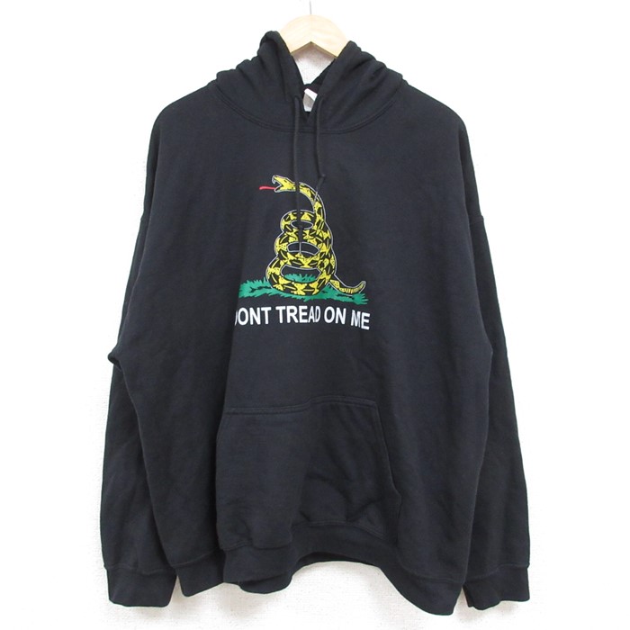 XL★古着 長袖 スウェット パーカー メンズ ヘビ 黒 ブラック 24nov11 中古 スエット トレーナー トップス