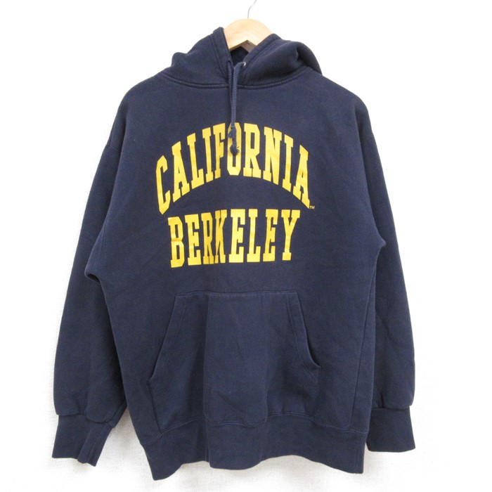 M★古着 MVスポーツ 長袖 スウェット パーカー メンズ CALIFORNIA BERKELEY 紺 ネイビー 24nov11 中古 スエット トレーナー トップス