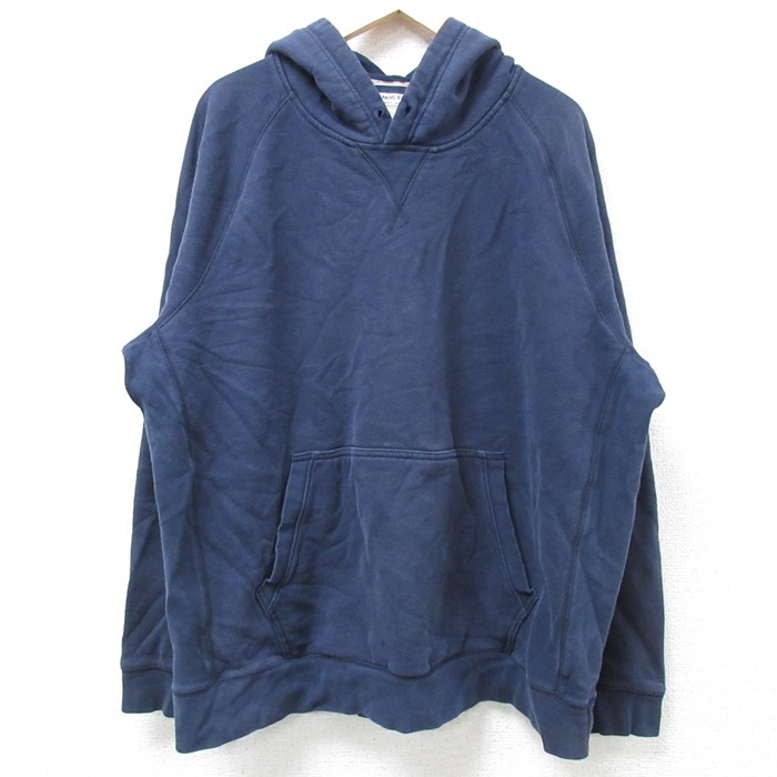 XL★古着 ランズエンド 長袖 スウェット パーカー メンズ 00年代 00s 無地 大きいサイズ ラグラン 紺 ネイビー 24nov12 中古 スエット トレーナー トップス