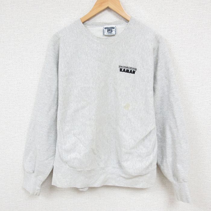 L★古着 リー Lee 長袖 スウェット メンズ 00年代 00s KAMAN クルーネック 薄グレー 霜降り 24nov12 中古 スエット トレーナー トップス