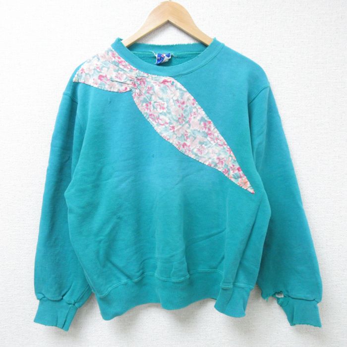 チャンピオン 90s 長袖スウェット 花 グリーン L | 古着