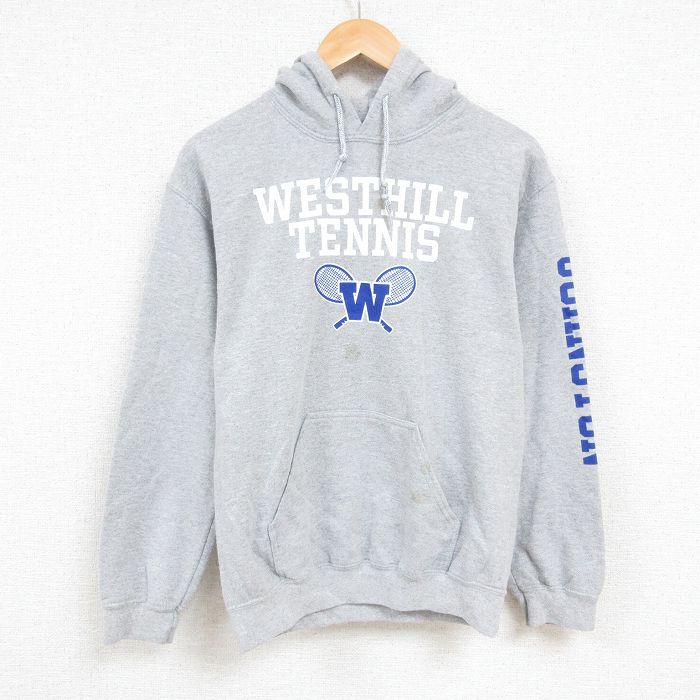 【20%OFF】M★古着 長袖 スウェット パーカー メンズ ウエストヒル テニス グレー 霜降り 24nov14 中古 スエット トレーナー トップス