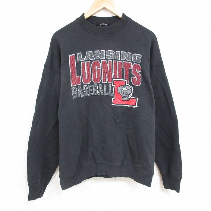 ランシングラグナッツ 90s 長袖スウェット ベースボール ブラック XL | 古着