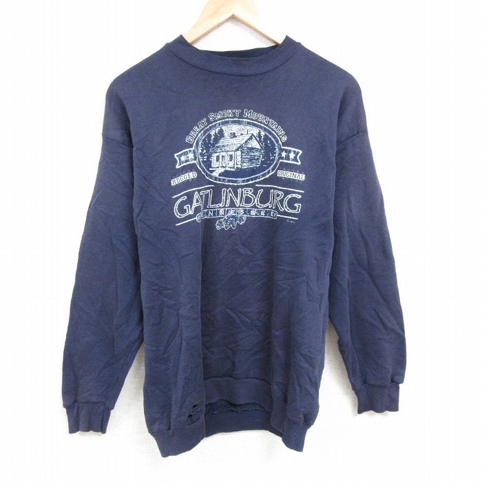 TULTEX 00s 長袖スウェット ガトリンバーグ ネイビー L | 古着