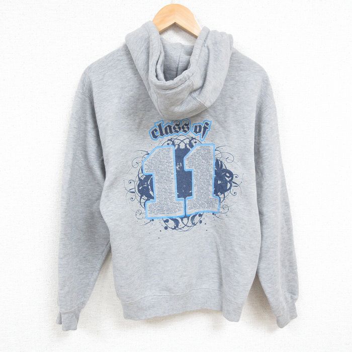 L★古着 長袖 スウェット パーカー メンズ シニア クラス グレー 霜降り 24nov15 中古 スエット トレーナー トップス