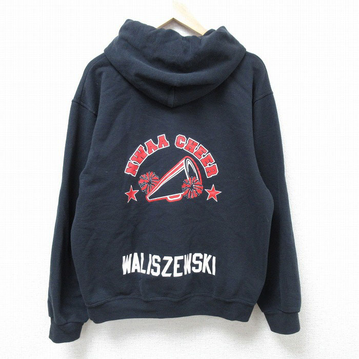 L★古着 ジャージーズ 長袖 スウェット パーカー メンズ 00年代 00s NWAA CHEER キャサリン 黒 ブラック 24nov16 中古 スエット トレーナー トップス