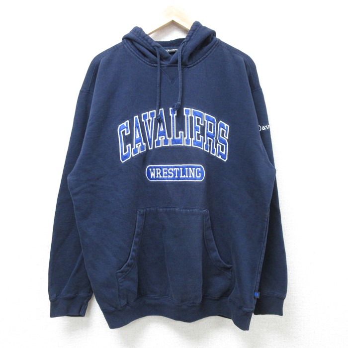 L★古着 ホロウェイ 長袖 スウェット パーカー メンズ CAVALIERS 紺 ネイビー 24nov19 中古 スエット トレーナー トップス