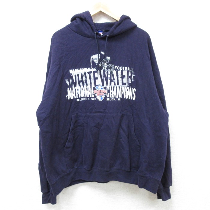 XL★古着 チャンピオン Champion 長袖 スウェット パーカー メンズ 00年代 00s ホワイトウォーター アメフト 大きいサイズ 紫 パープル 24nov19 中古 スエット トレーナー トップス