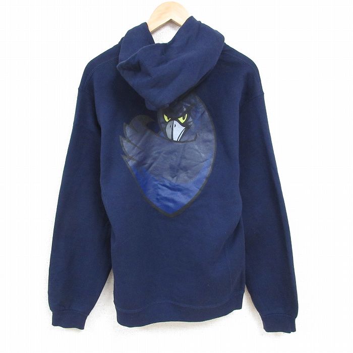 M★古着 ラッセル 長袖 フルジップ スウェット パーカー メンズ 00年代 00s 紺 ネイビー 24nov20 中古 スエット トレーナー トップス