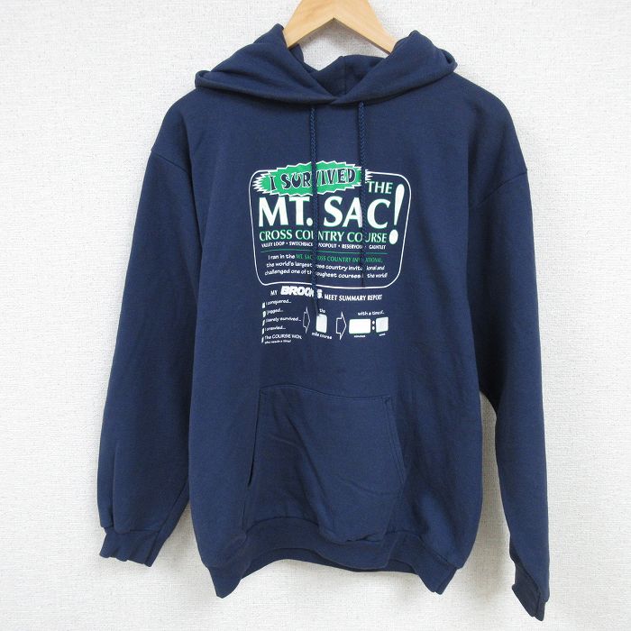 L★古着 長袖 スウェット パーカー メンズ 00年代 00s CROSS COUNTRY クルーネック 紺 ネイビー 24nov22 中古 スエット トレーナー トップス