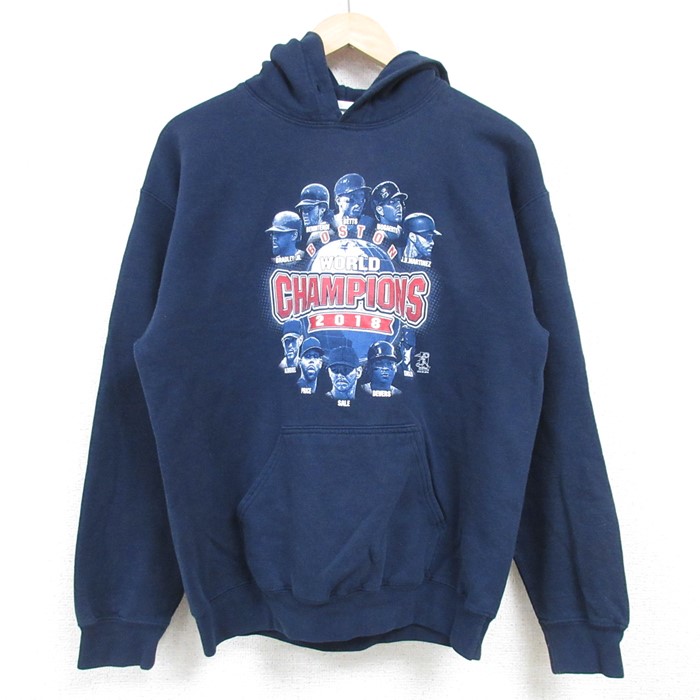 【20%OFF】M★古着 長袖 スウェット パーカー メンズ MLB ボストンレッドソックス 紺 ネイビー メジャーリーグ ベースボール 野球 24nov27 中古 スエット トレーナー トップス