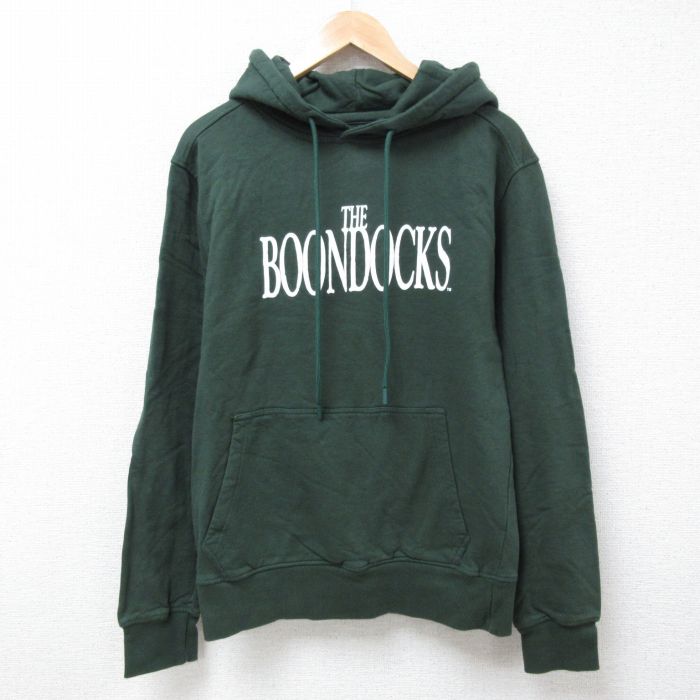 L★古着 長袖 スウェット パーカー メンズ アニメ ブーンドッグス コットン 緑 グリーン 24nov30 中古 スエット トレーナー トップス