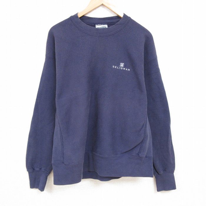 XL★古着 リー Lee 長袖 スウェット メンズ 00年代 00s 大きいサイズ クルーネック 紺 ネイビー 24dec02 中古 スエット トレーナー トップス