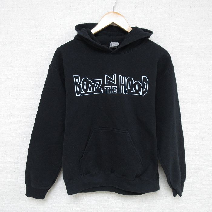 【50%OFF】S★古着 長袖 スウェット パーカー メンズ 映画 ボーイズンザフッド クルーネック 黒 ブラック 24dec06 中古 スエット トレーナー トップス