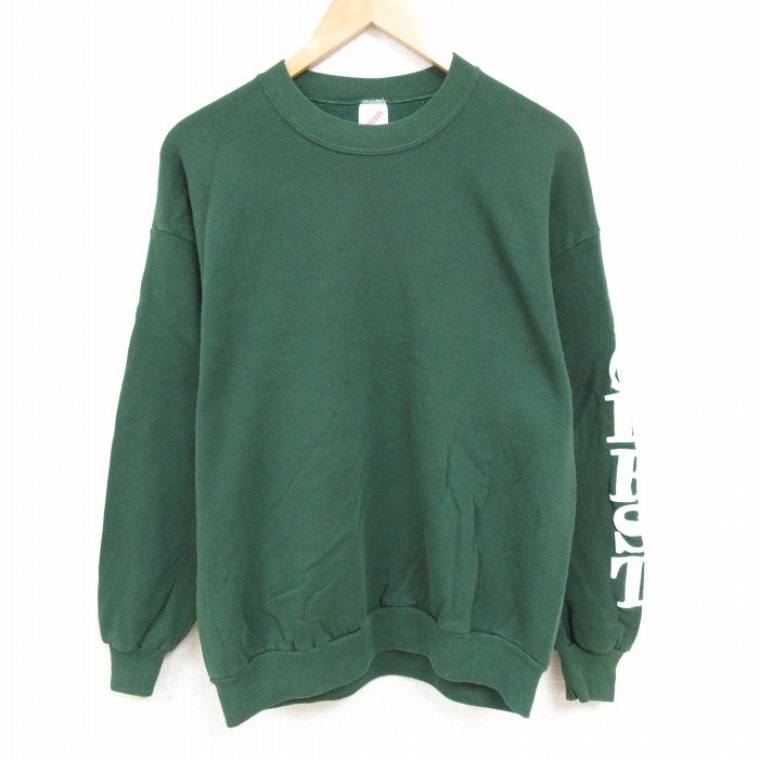 XL★古着 ジャージーズ 長袖 スウェット メンズ 80年代 80s クルーネック USA製 濃緑 グリーン 24dec11 中古 スエット トレーナー トップス