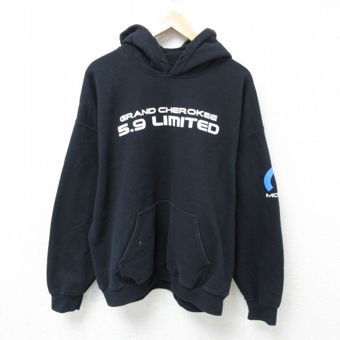 XL★古着 長袖 スウェット パーカー メンズ チェロキー 大きいサイズ 黒 ブラック 24dec11 中古 スエット トレーナー トップス