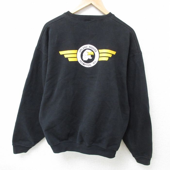 XL★古着 フルーツオブザルーム 長袖 スウェット メンズ 00年代 00s 鳥 大きいサイズ クルーネック 黒 ブラック 24dec11 中古 スエット トレーナー トップス