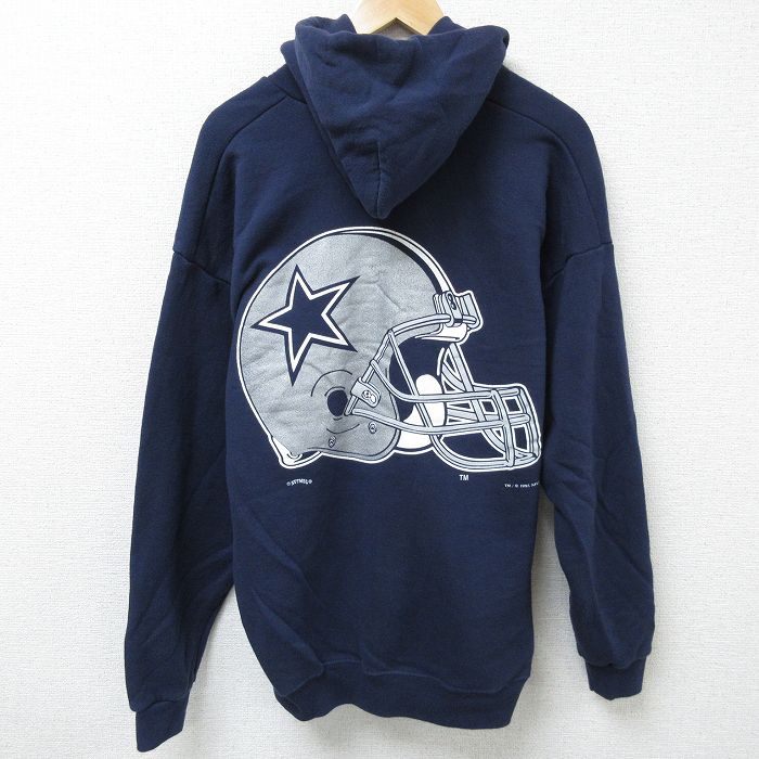 XL★古着 リー Lee 長袖 フルジップ スウェット パーカー メンズ 90年代 90s NFL ダラスカウボーイズ 大きいサイズ USA製 紺 ネイビー アメフト スーパーボウル 【spe】 24dec13 中古 スエット トレーナー トップス