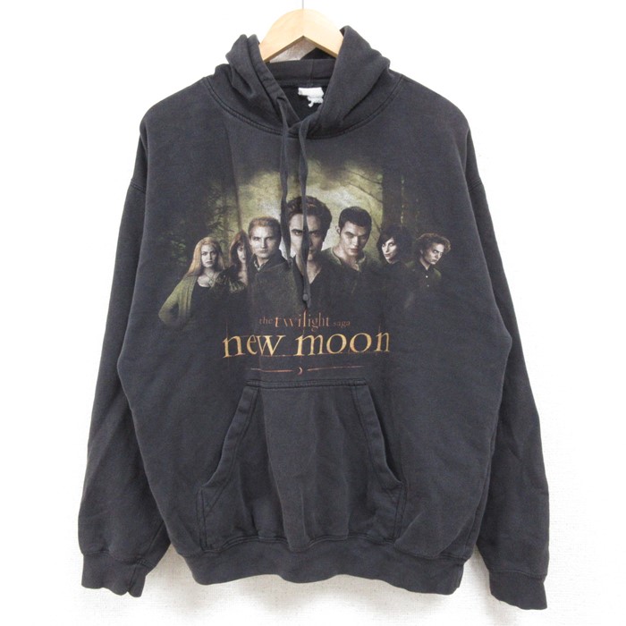 L★古着 長袖 スウェット パーカー メンズ 映画 ニュームーン 黒 ブラック 24dec13 中古 スエット トレーナー トップス