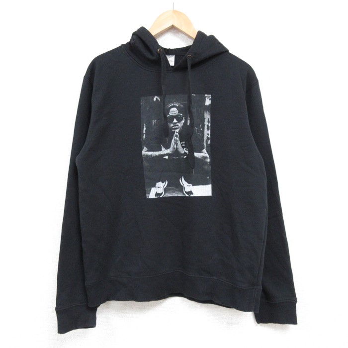 M★古着 長袖 ヒップホップ ラップ スウェット パーカー メンズ ナズ 黒 ブラック 24dec13 中古 スエット トレーナー トップス