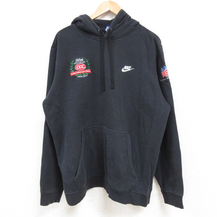 XL★古着 ナイキ NIKE 長袖 スウェット パーカー メンズ OCC 黒 ブラック 24dec14 中古 スエット トレーナー トップス