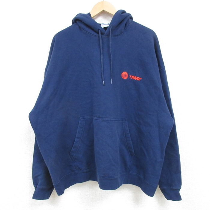 XL★古着 ヘインズ Hanes 長袖 スウェット パーカー メンズ 00年代 00s TRANE 大きいサイズ 紺 ネイビー 24dec23 中古 スエット トレーナー トップス