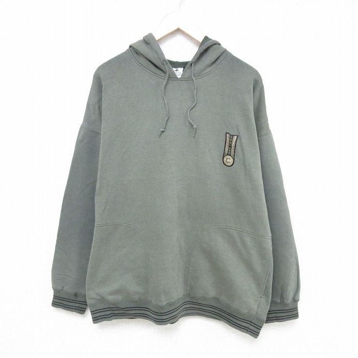 XL★古着 コロンビア COLUMBIA Columbia 長袖 スウェット パーカー メンズ 00年代 00s CONVERT 大きいサイズ クルーネック 薄緑 グリーン 24dec20 中古 スエット トレーナー トップス