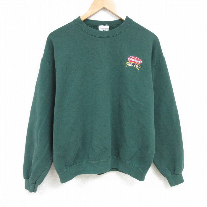 XL★古着 リー Lee 長袖 スウェット メンズ 00年代 00s クルーネック 緑 グリーン 24dec27 中古 スエット トレーナー トップス