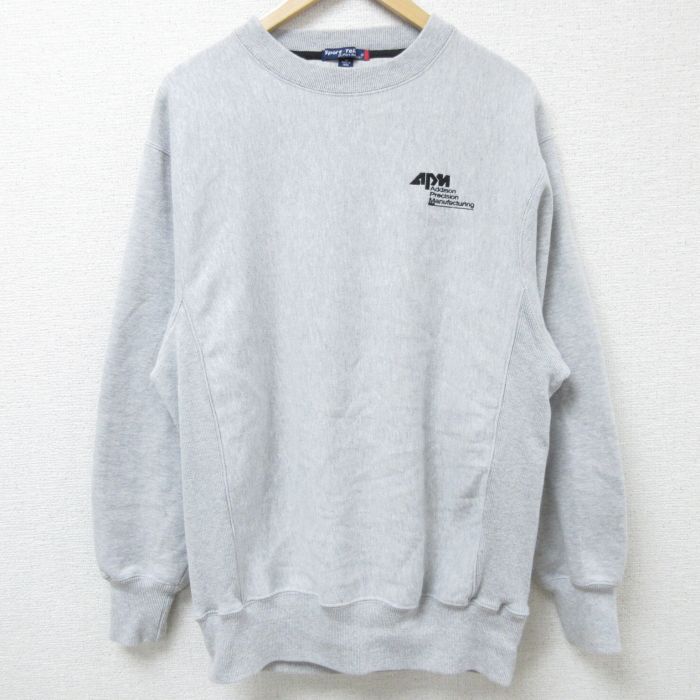 【50%OFF】L★古着 長袖 スウェット メンズ APM クルーネック 薄グレー 霜降り 25jan10 中古 スエット トレーナー トップス