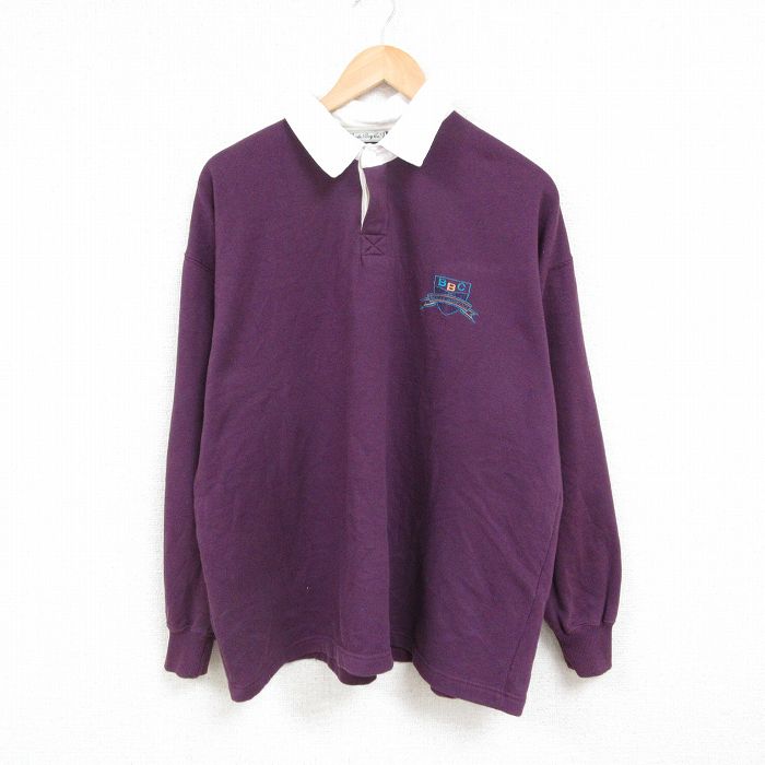 XL★古着 ビューグルボーイ 長袖 スウェット メンズ 90年代 90s BBC クルーネック 紫 パープル 25jan07 中古 スエット トレーナー トップス