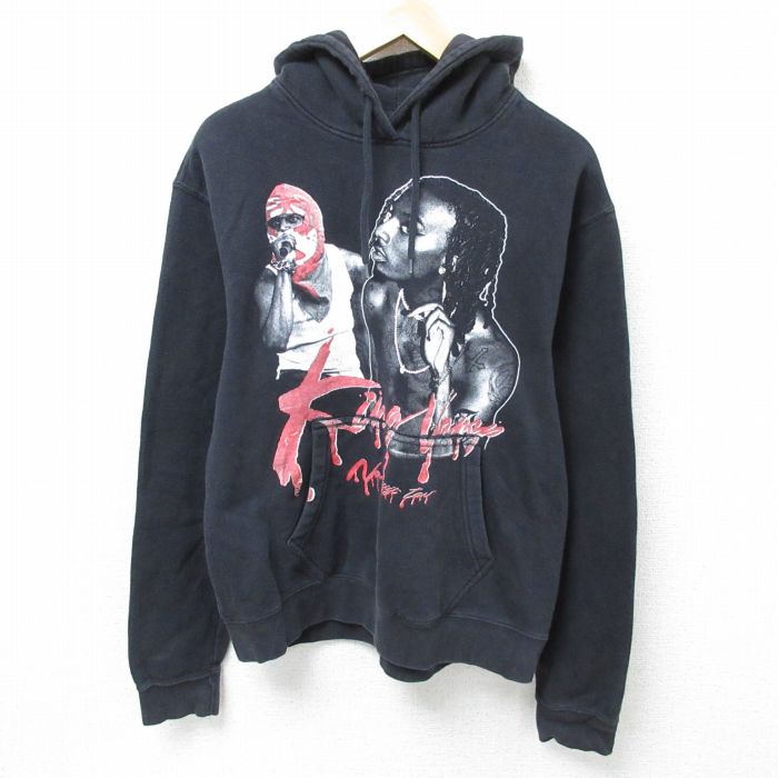 M★古着 長袖 ヒップホップ ラップ スウェット パーカー メンズ プレイボーイ PLAY BOY カルティ 黒 ブラック 【spe】 25jan17 中古 スエット トレーナー トップス