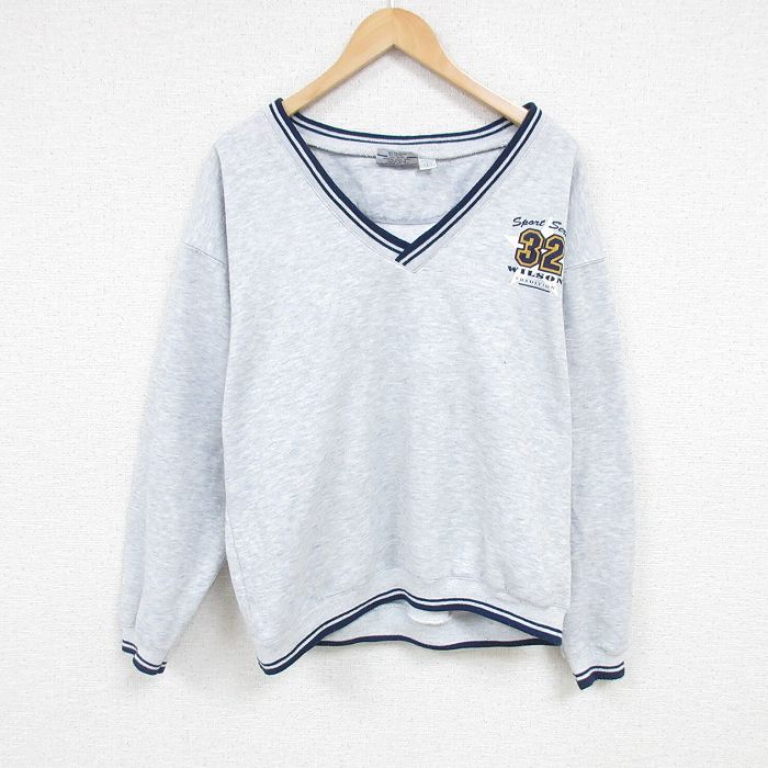 【50%OFF】ウィルソン 00s 長袖スウェット ３２ グレー L | 古着