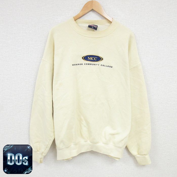 ジャンスポーツ 00s 長袖スウェット モンローコミュニティカレッジ イエロー XL | 古着