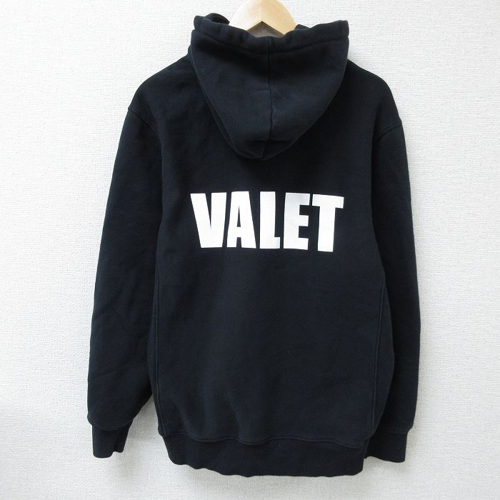 L★古着 長袖 スウェット パーカー メンズ VALET HONDA 黒 ブラック 25feb01 中古 スエット トレーナー トップス