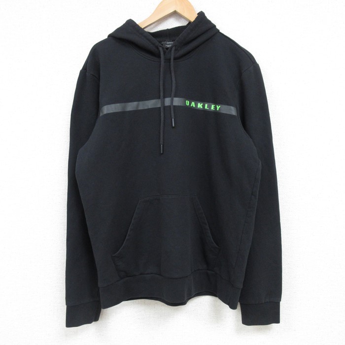 M★古着 オークリー 長袖 スウェット パーカー メンズ 黒 ブラック 25feb04 中古 スエット トレーナー トップス