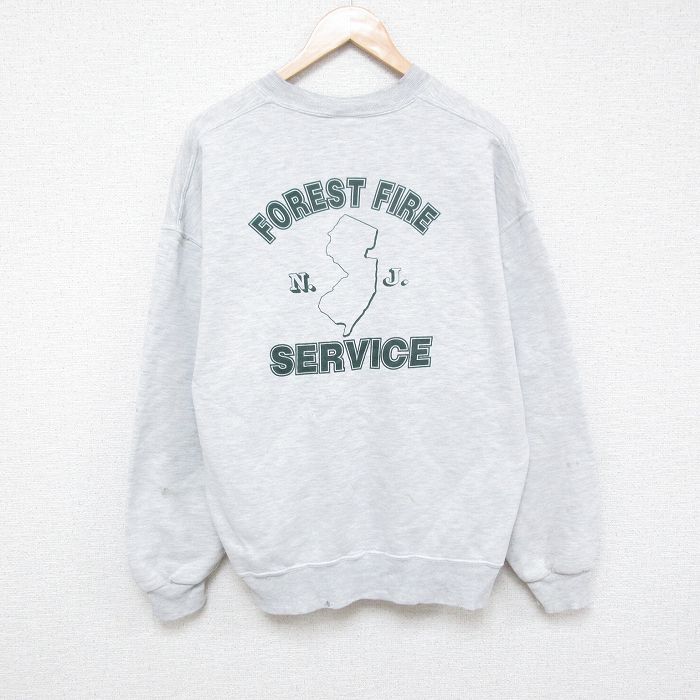【50%OFF】XL★古着 ジャージーズ 長袖 スウェット メンズ 00年代 00s ニュージャージー クルーネック グレー 霜降り 25feb07 中古 スエット トレーナー トップス