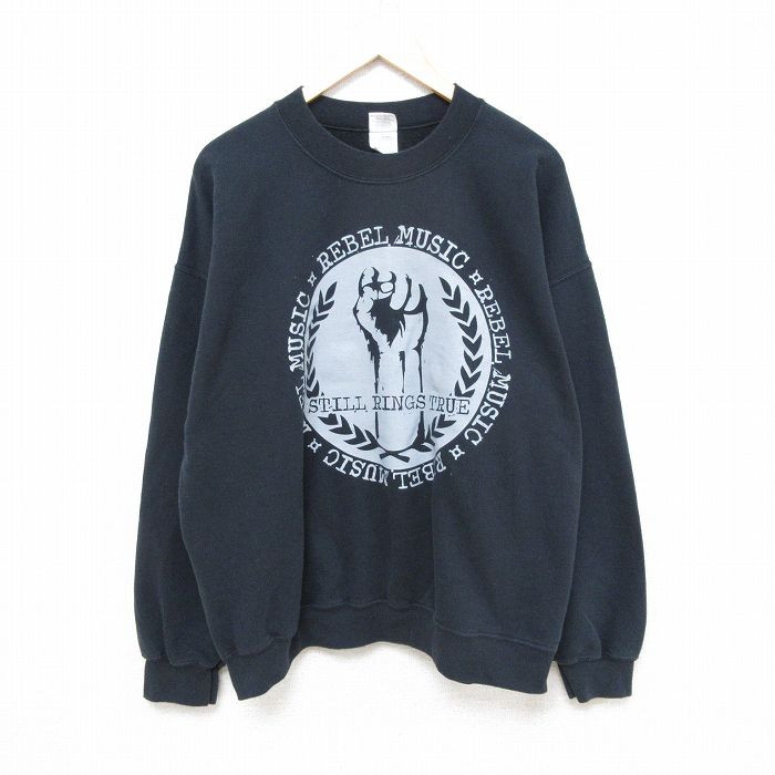 XL★古着 長袖 ロック バンド スウェット メンズ 00年代 00s STILL RINGS TRUE クルーネック 黒 ブラック 25feb10 中古 スエット トレーナー トップス