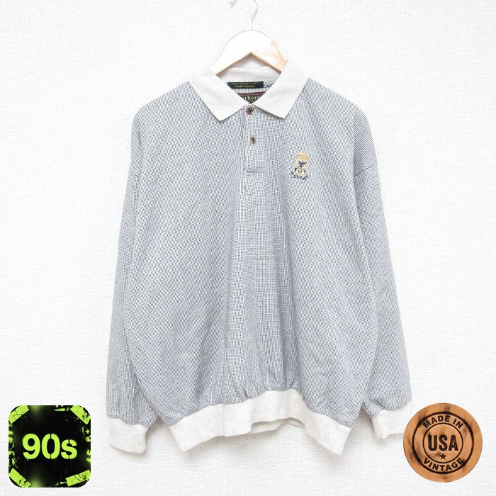 90s 長袖トップス チェック ブラック XL | 古着