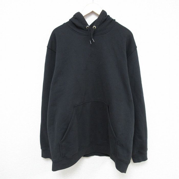 XL★古着 カーハート Carhartt 長袖 スウェット パーカー メンズ 無地 大きいサイズ 黒 ブラック 25feb14 中古 スエット トレーナー トップス