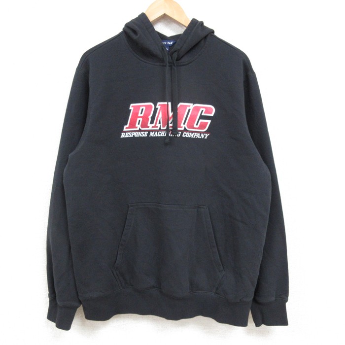 【50%OFF】L★古着 長袖 スウェット パーカー メンズ RMC 黒 ブラック 25feb15 中古 スエット トレーナー トップス