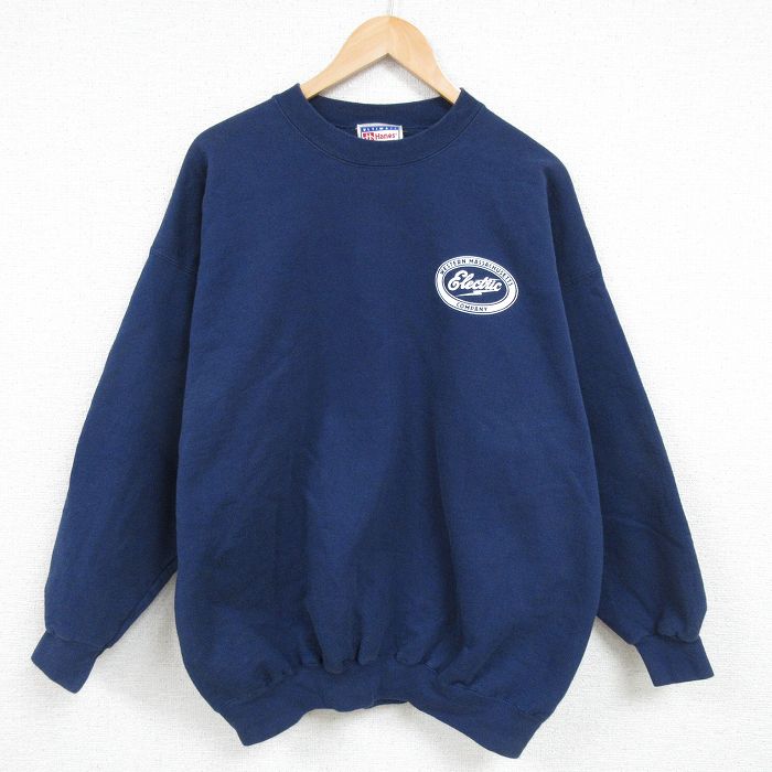 XL★古着 ヘインズ Hanes 長袖 スウェット メンズ 00年代 00s マサチューセッツ クルーネック 紺 ネイビー 25feb17 中古 スエット トレーナー トップス