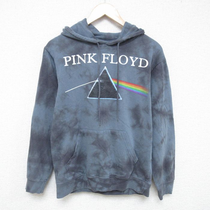 【50%OFF】S★古着 長袖 ロック バンド スウェット パーカー メンズ PINK FLOYD ピンクフロイド 薄紺 ネイビー タイダイ 25feb17 中古 スエット トレーナー トップス