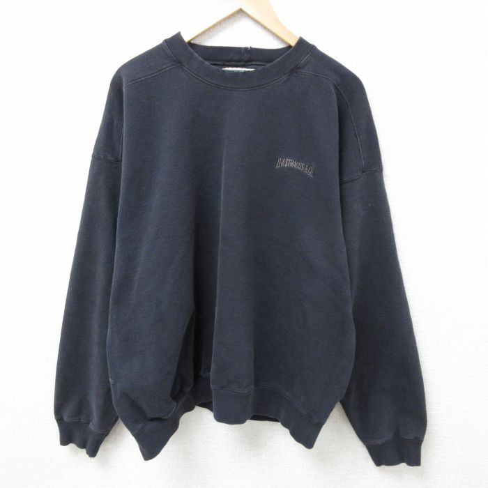 【50%OFF】XL★古着 リーバイス Levis 長袖 スウェット メンズ 90年代 90s ワンポイントロゴ 大きいサイズ クルーネック USA製 黒 ブラック 25feb18 中古 スエット トレーナー トップス