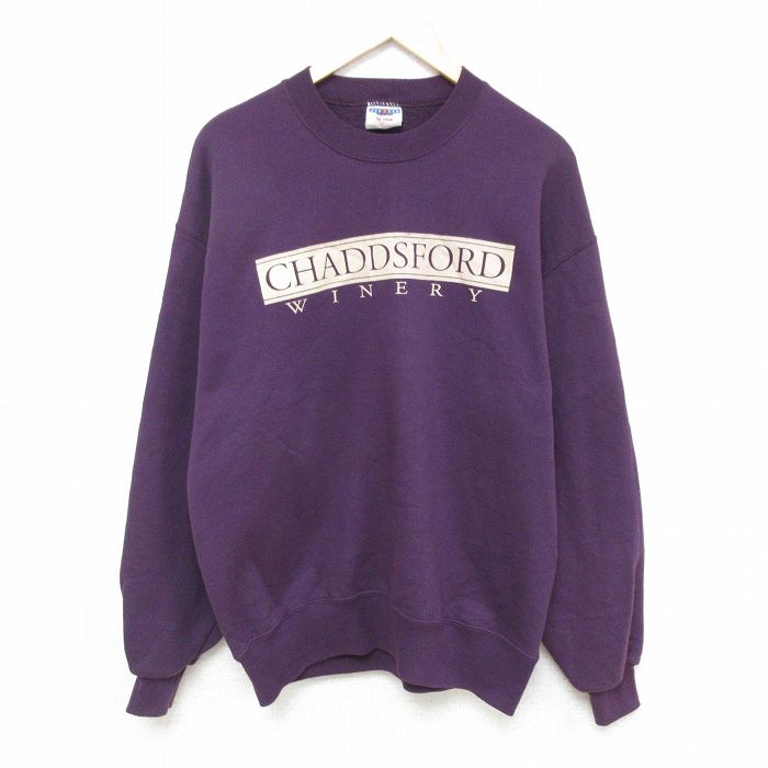 L★古着 ジャージーズ 長袖 スウェット メンズ 90年代 90s チャッズフォード クルーネック USA製 紫 パープル 25feb18 中古 スエット トレーナー トップス