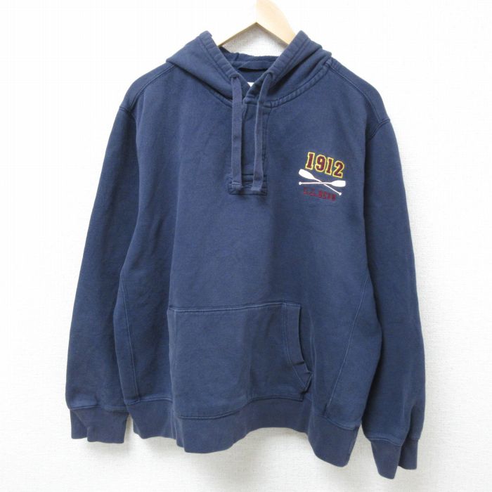 XL★古着 エルエルビーン LLBEAN 長袖 スウェット パーカー メンズ 00年代 00s 大きいサイズ 紺 ネイビー 25feb19 中古 スエット トレーナー トップス
