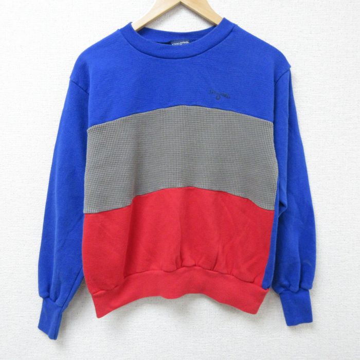 【50%OFF】スポルディング 90s 長袖スウェット ワンポイントロゴ ブルー S | 古着